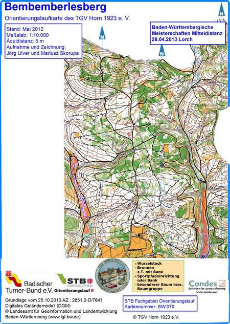Bw Mitteldistanz Lorch April 28th 2013 Orienteering Map From